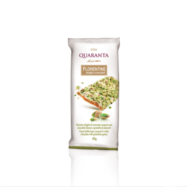 Quantra Florentine Pistachio White Chocolate Bar 40g