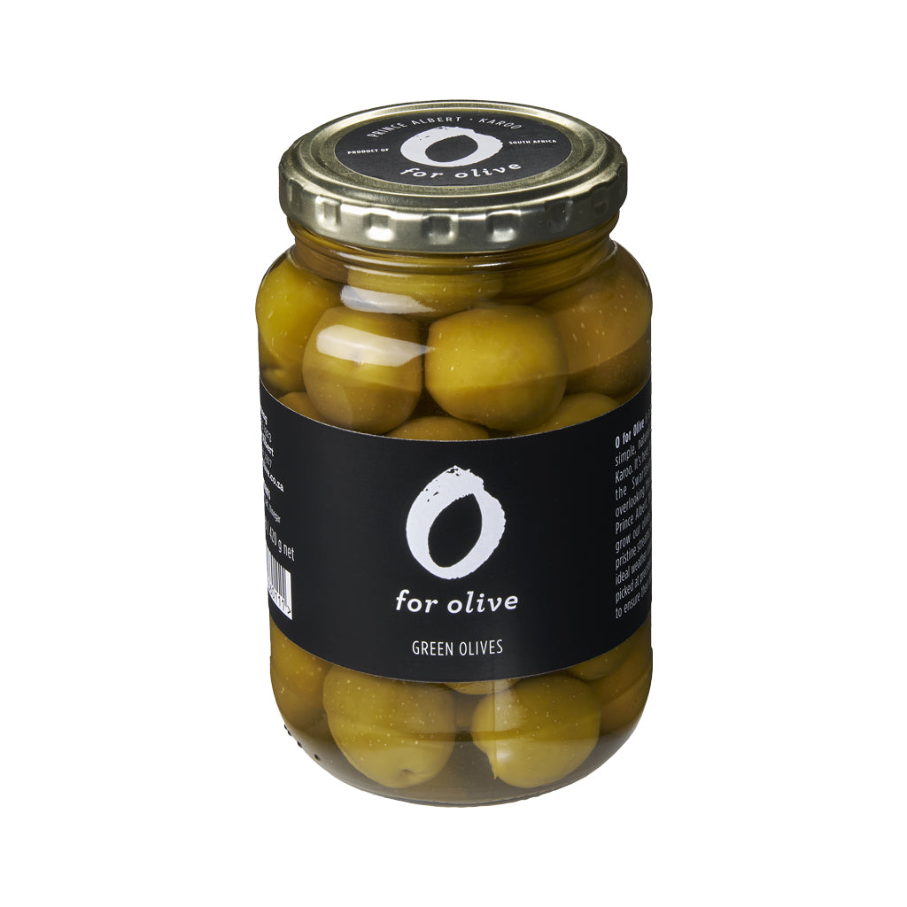 O for Olive Green Olives 420g