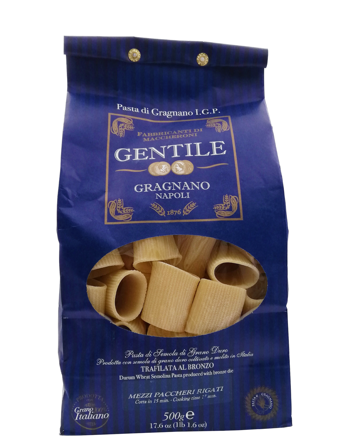 Gentile Paccheri Rigate Bronzo 500g