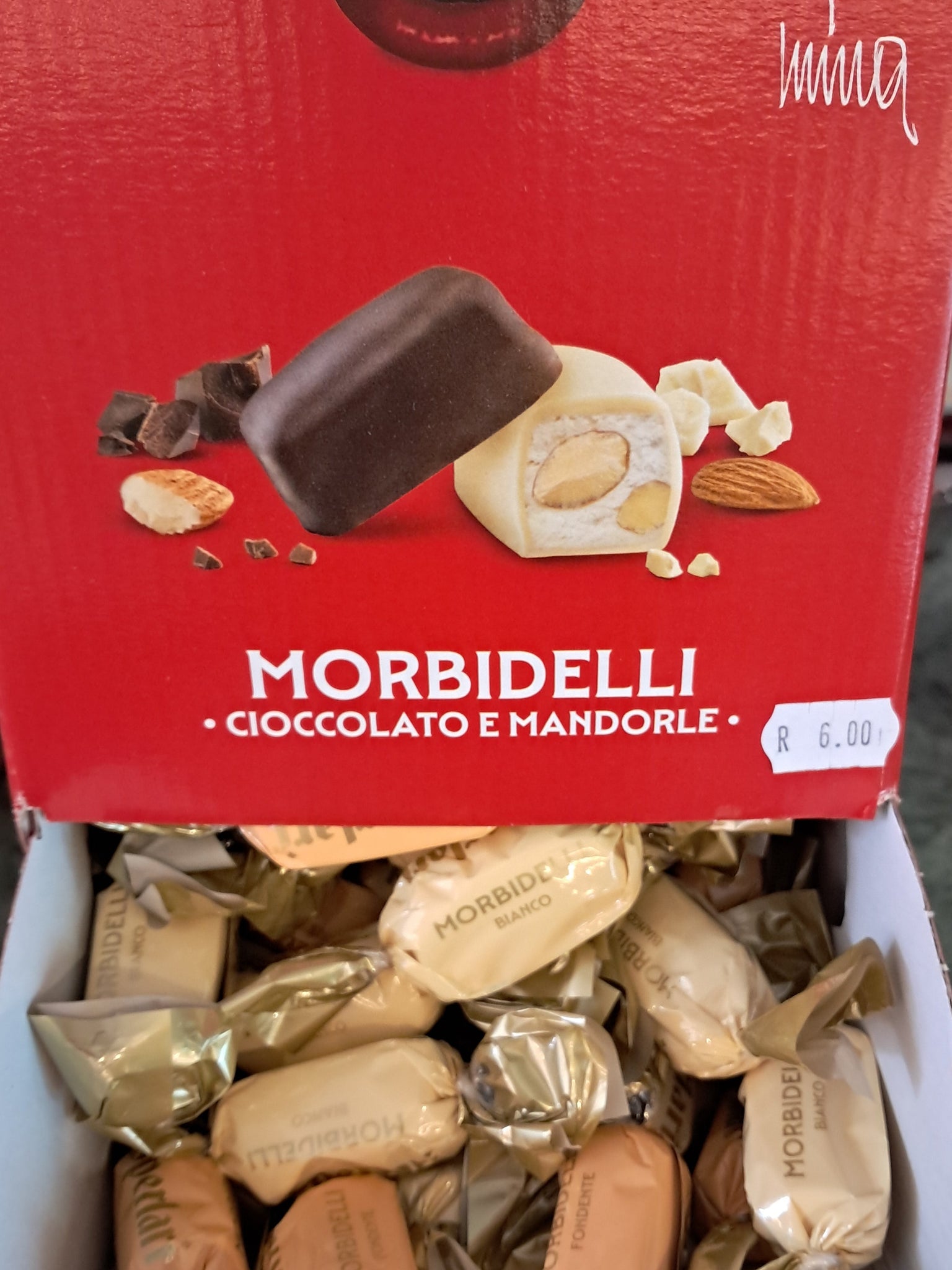 Sperlari Soft Nougat covered with Dark and White Chocolate (Price per Individual)