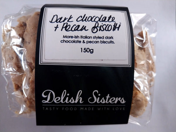 Delish Sisters Dark Chocolate and Pecan Biscotti