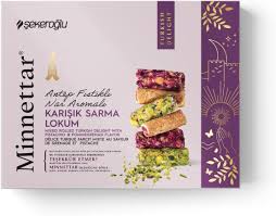 Sekeroglu Turkish Delight Mixed Roll (Pistachio, Hazelnut and Pomegranate) 300g
