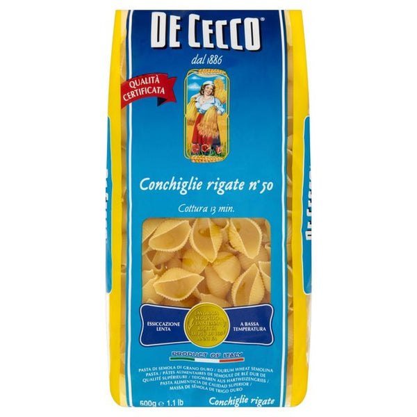 De Cecco Conchiglie Rigate no 50 Pasta 500g