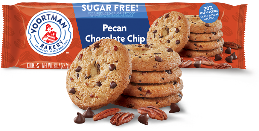 Voortman Sugar Free Pecan Chocolate Chip Cookies 227g