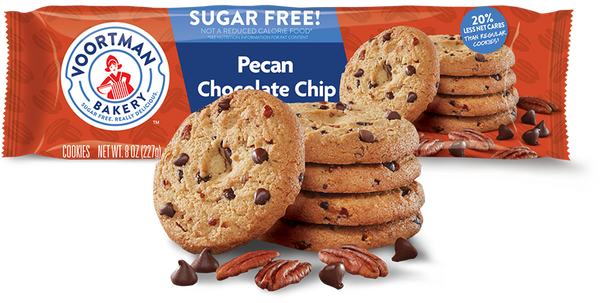 Voortman Sugar Free Pecan Chocolate Chip Cookies 227g