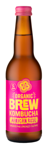 Organic Brew Kombucha African Rose 340ml