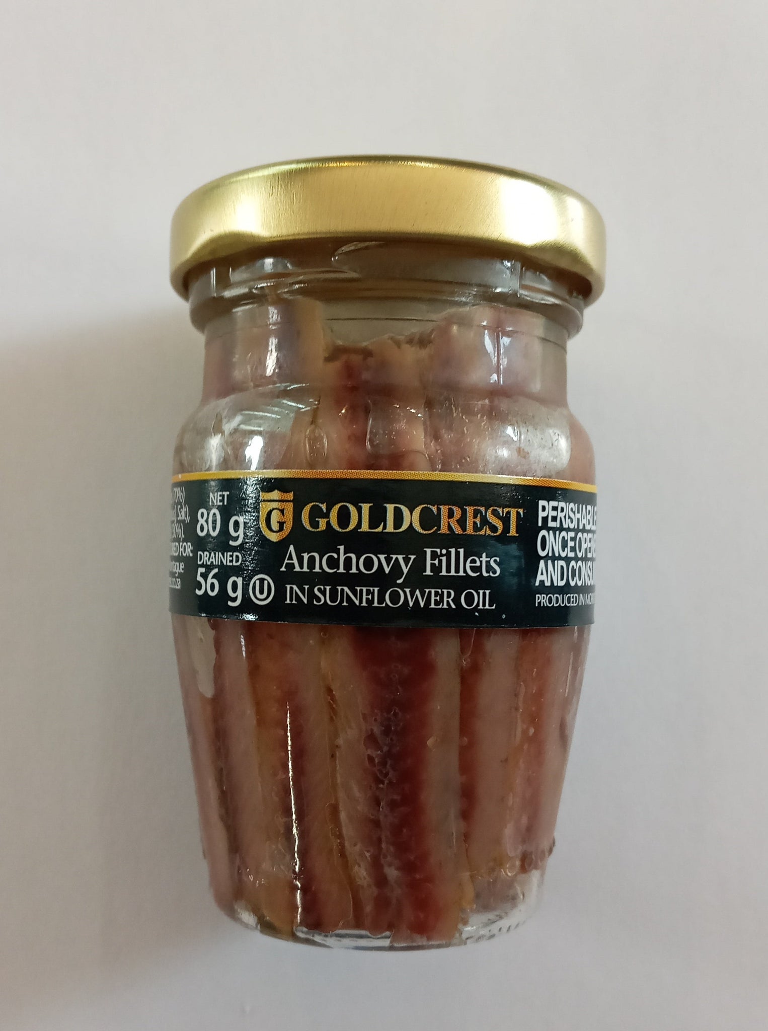 Goldcrest Anchovies in Sunflower Oil 80g