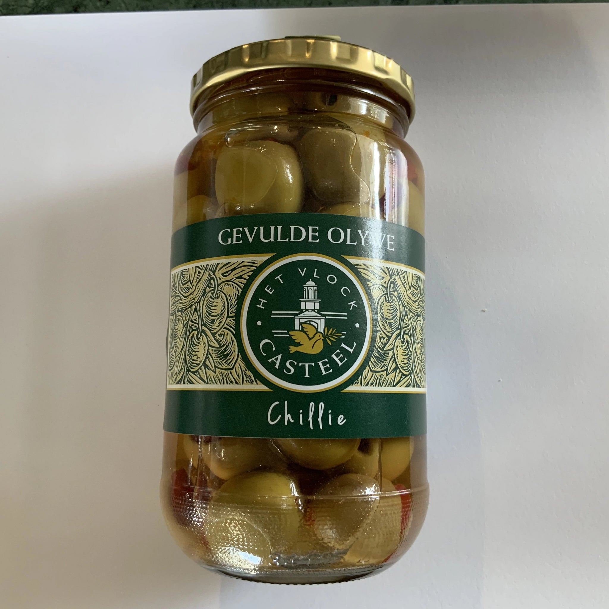 Het Vlock Casteel Nocellara Olives Infused with Chilli 375ml