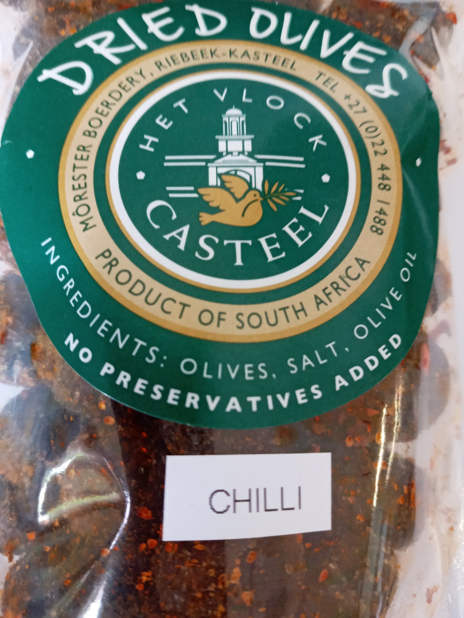 Het Vlock Casteel Dried Olives with Chilli 90g