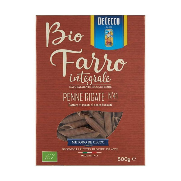 De Cecco Bio Farro Wholewheat Penne Rigate No 41 500g