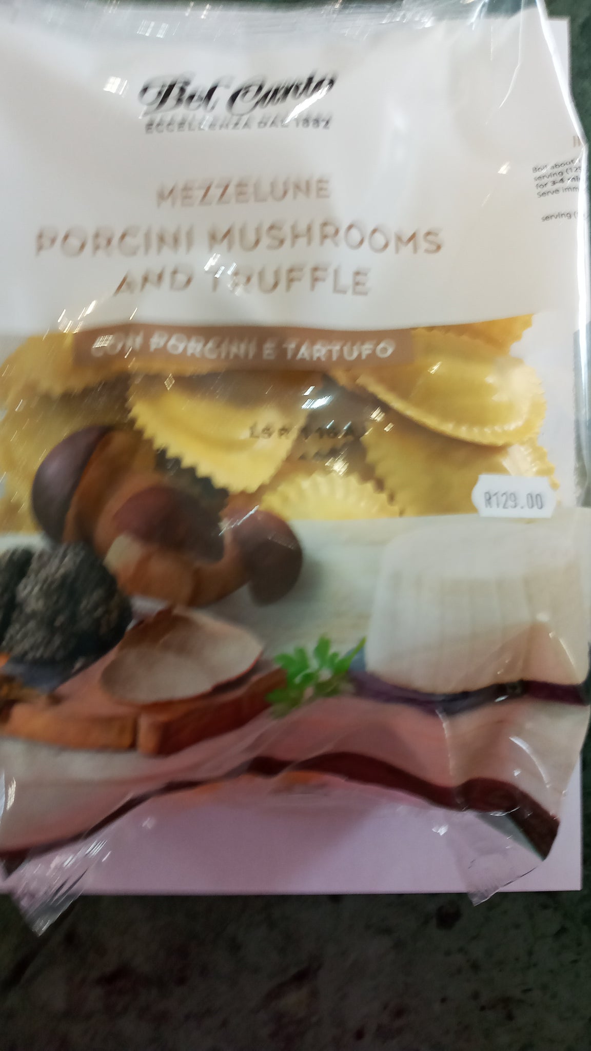 Bel Canto Frozen Porcini and Tartufo Mezzelune 500g (In store collection)
