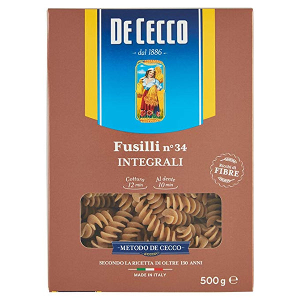 De Cecco Intergrale (Whole Wheat) Fusilli no 34 500g