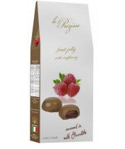 Le Preziose Fruit Jelly with raspberry covered in milk chocolate 150g
