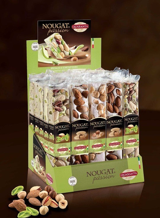 Quaranta Nougat Traditional Italian Nuts Bar 100g  (Price per each)