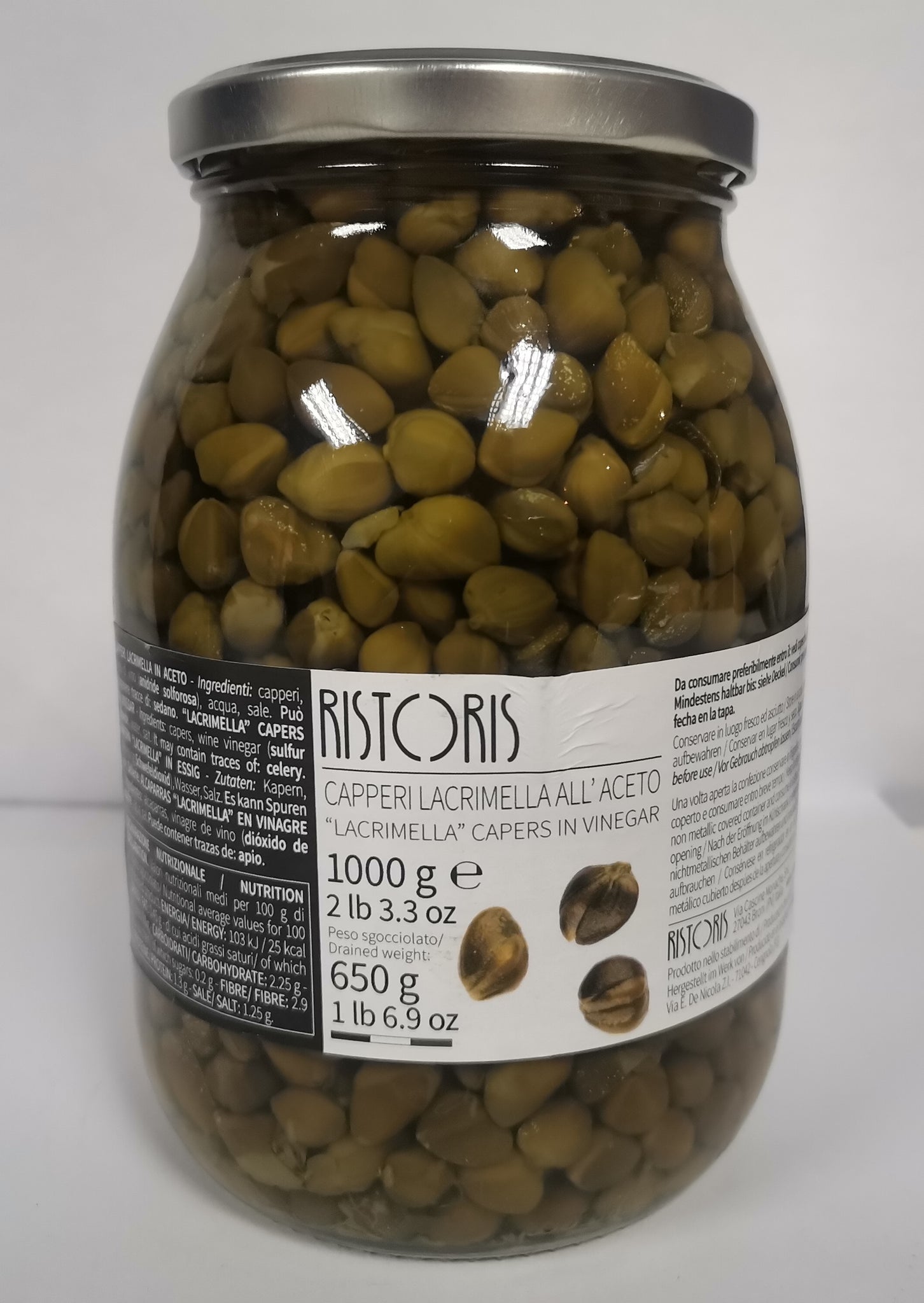 Ristoris Capers In Vinegar Glass 1000g