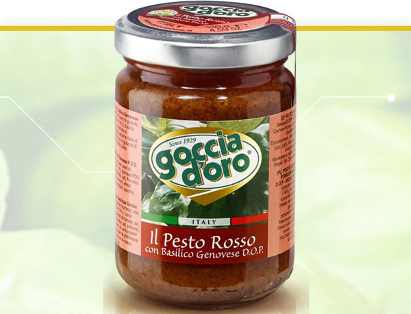 Goccia D'oro Pesto Rosso (Basil Pesto with sundried Tomatoes) 130g