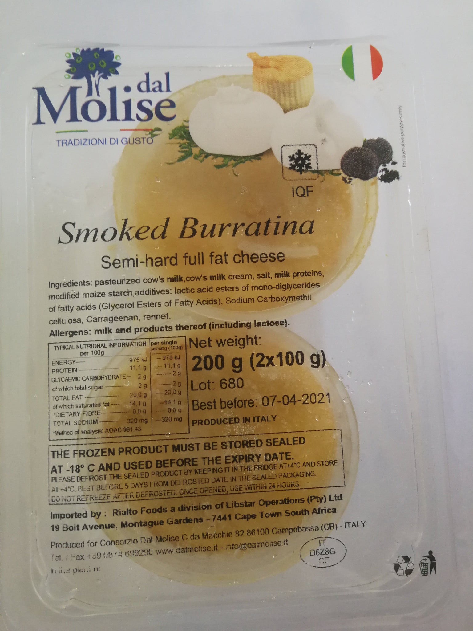 Dal Molise Smoked Burratina 2 x 100g