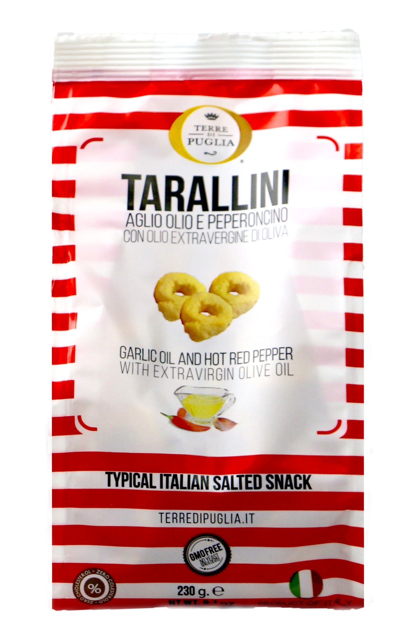 Terre Di Puglia Tarallini Garlic Oil and Hot Chili Pepper 230g