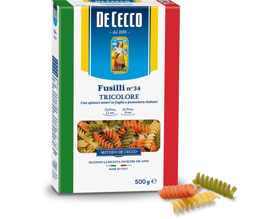 De Cecco Tricolour Fusilli Pasta No 34       500g